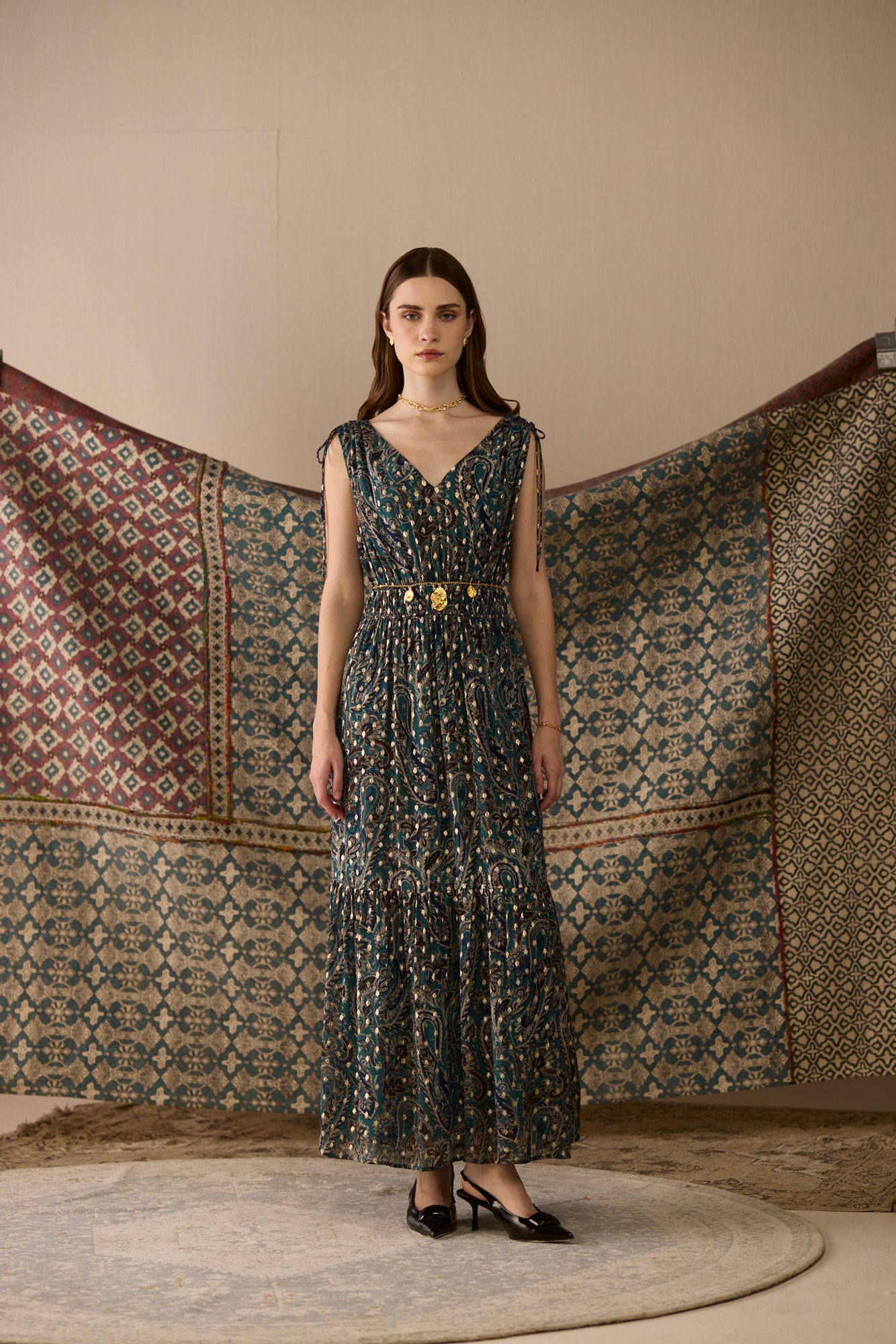 viscose maxi dresses Everly Dress Everly Maxi Dress is Men Office Pants| Brown Color:DUSTY PERIWINKLE madeira