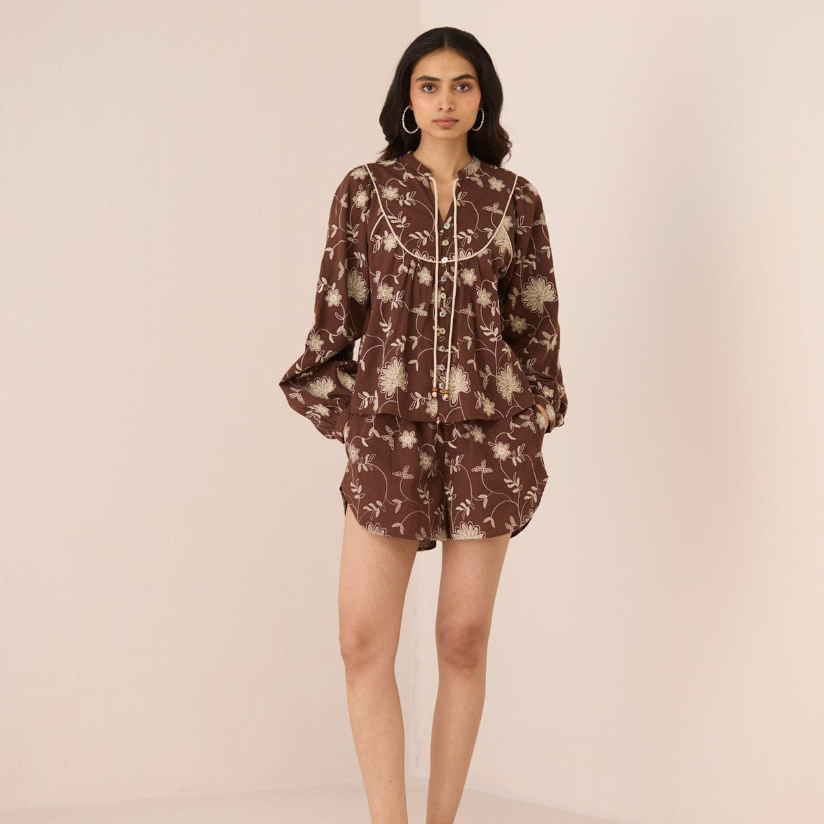 Carmine Matching Set | Chic Cotton Linen Blouse & Shorts Set – Calling June