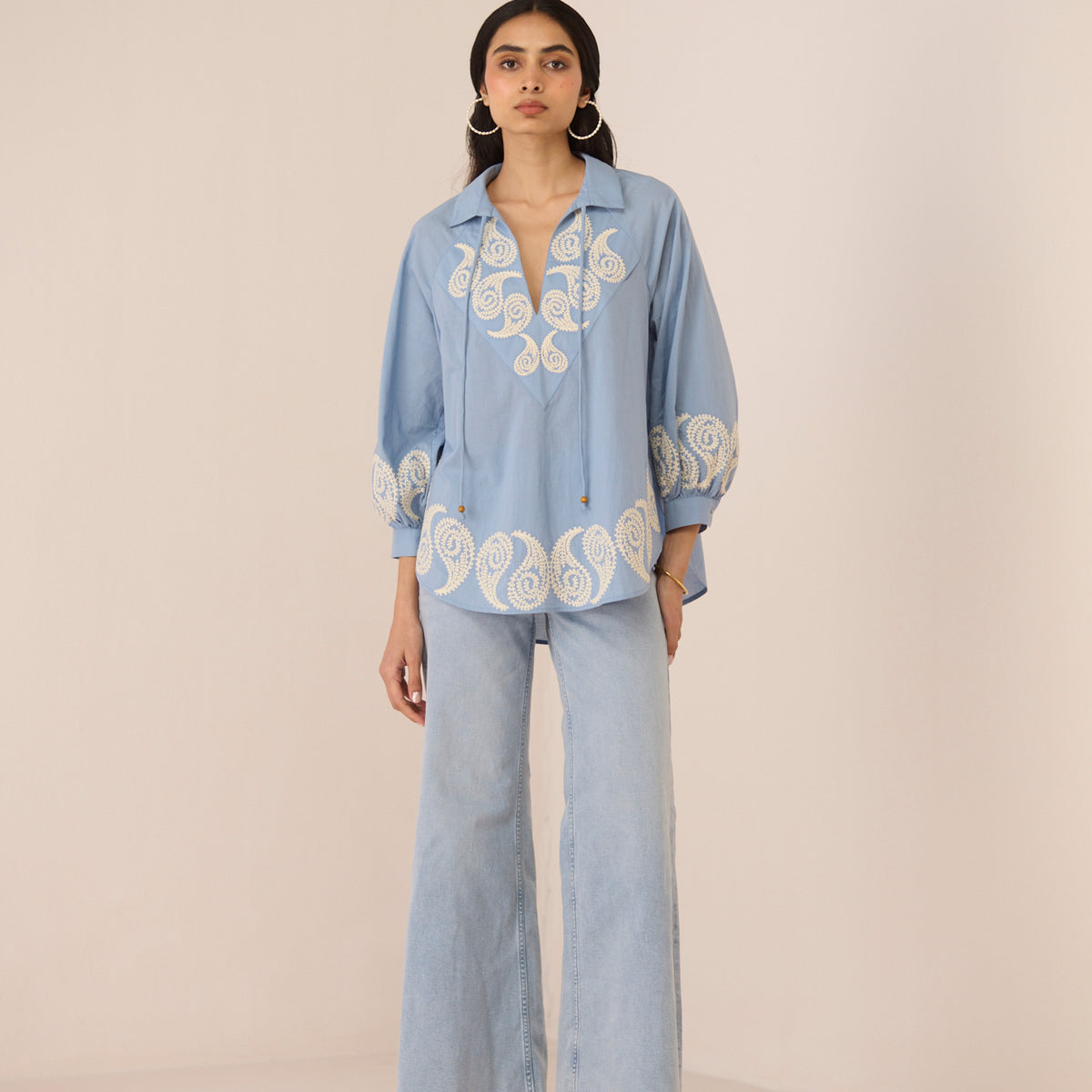 Calling June Remi Embroidered Blouse | Cotton | Islaa SS26