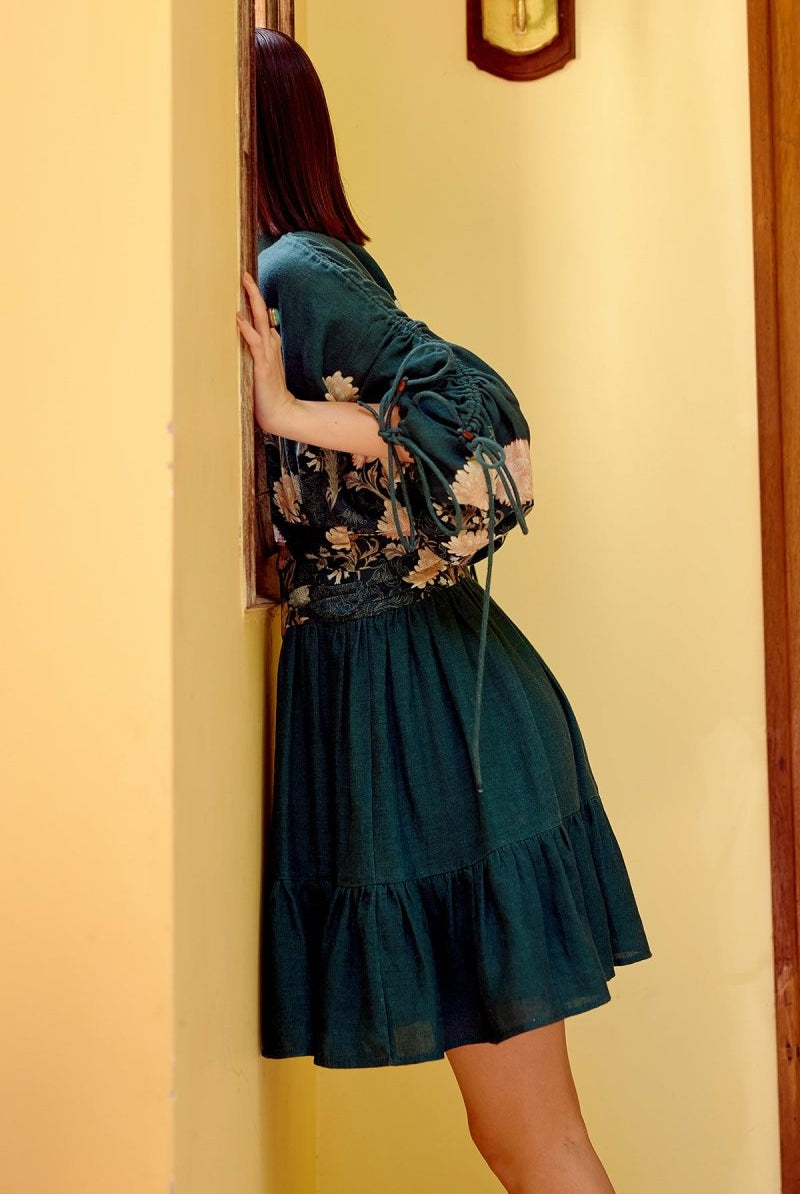 Amyra Linen Mini Dress - Calling June India