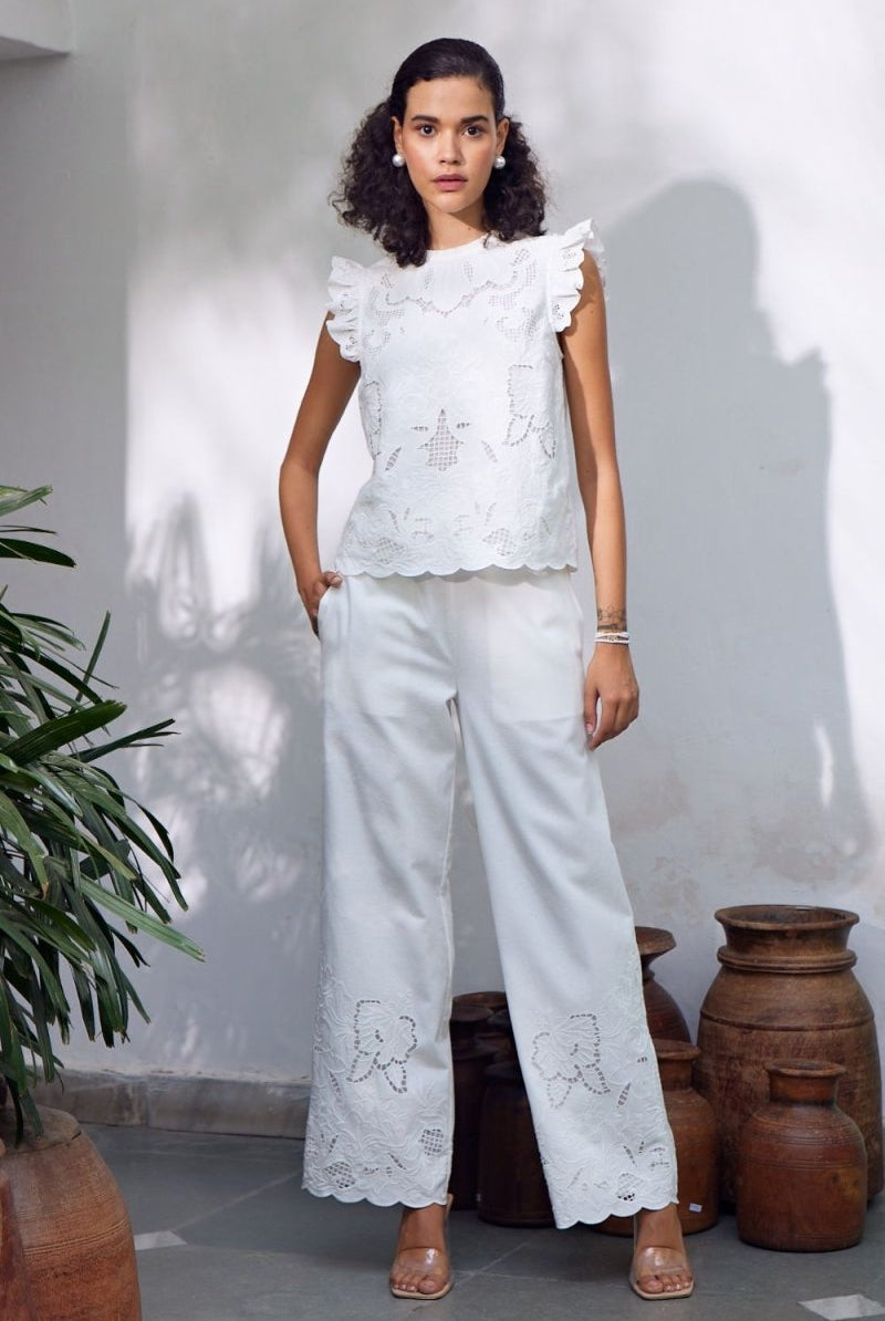 Claytonia Embroidered Pants - Calling June India