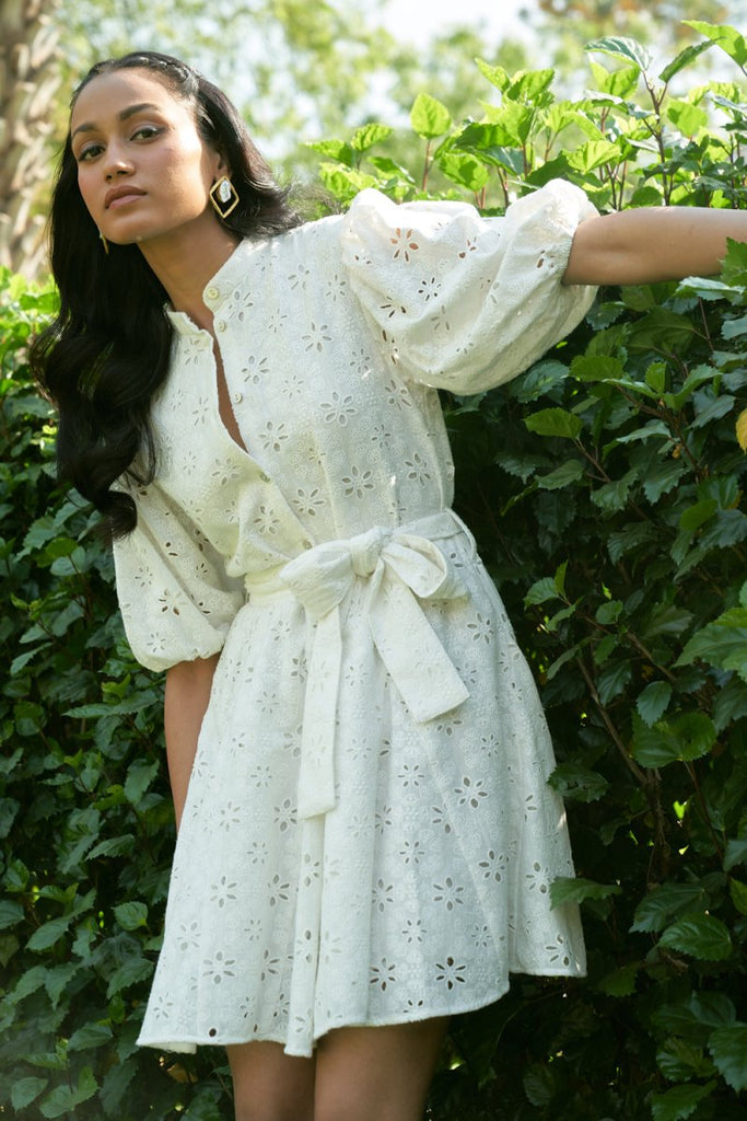 Dahlia White Dress - Calling June India