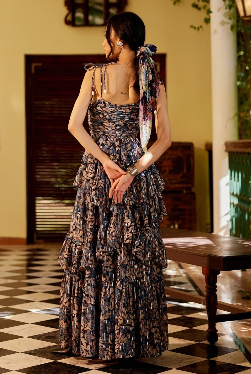 Maia Printed Long Dress - Calling June India