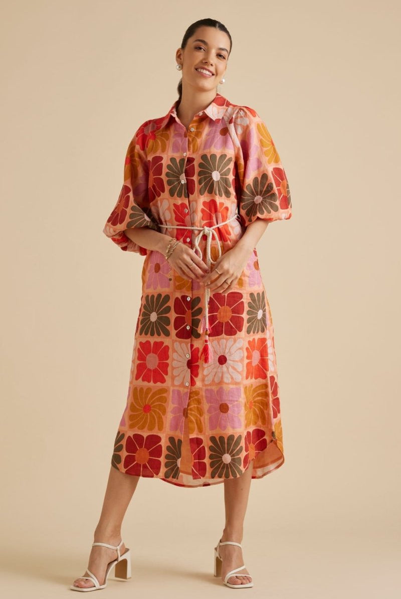 Maple Linen Shirt Dress - Calling June India