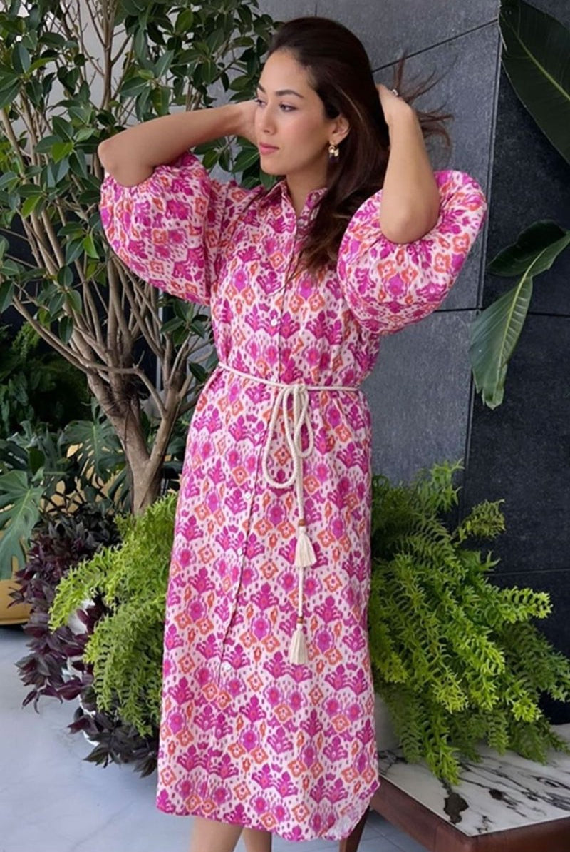 Mira Kapoor In Our Ikat Shirt Dress - Calling June India